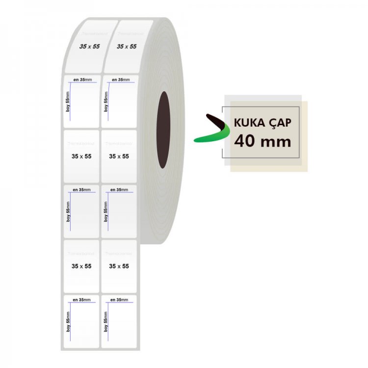 35mm x 55mm 2li Silvermat Etiket