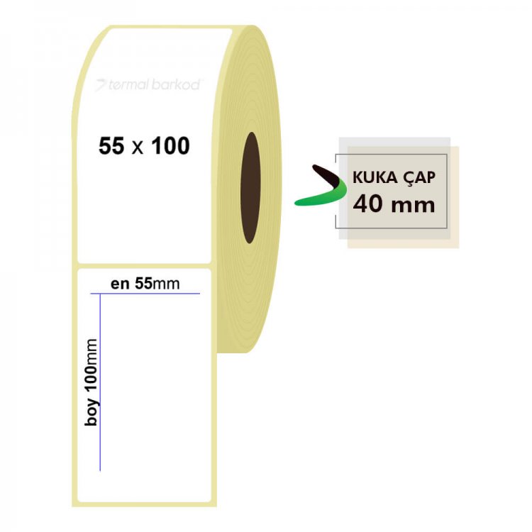 55mm x 100mm Termal Etiket (Sticker)