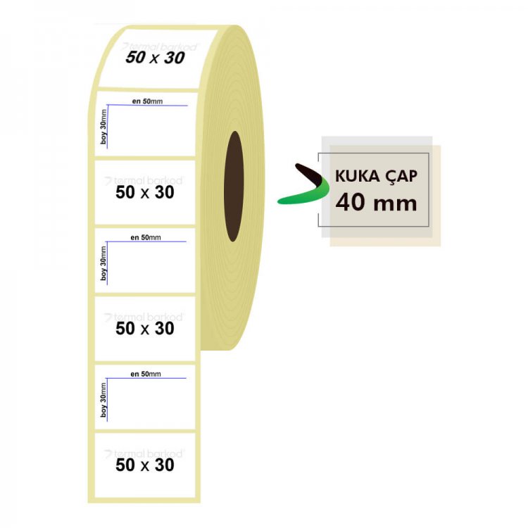50mm x 30mm Vellum Etiket