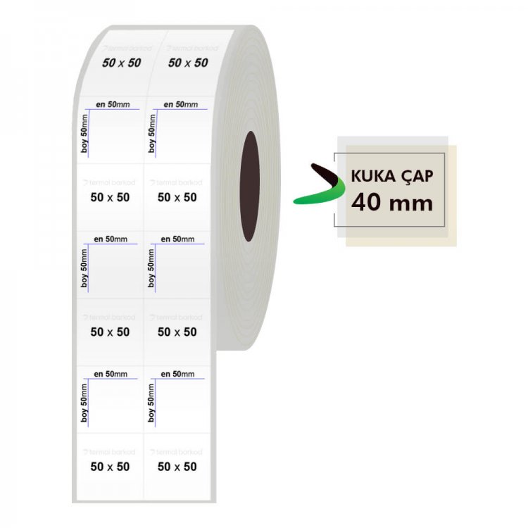 50mm x 50mm 2li Bitişik Silvermat Etiket