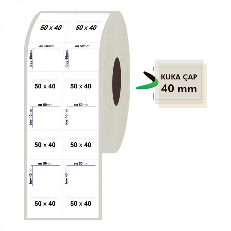 50mm x 40mm 2'li Bitişik Fastyre Etiket
