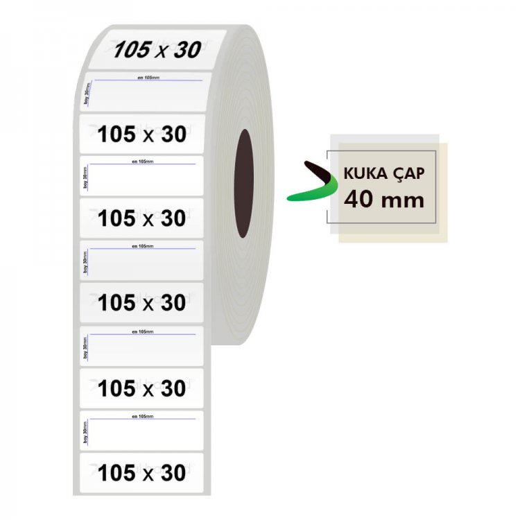 105mm x 30mm Silvermat Etiket